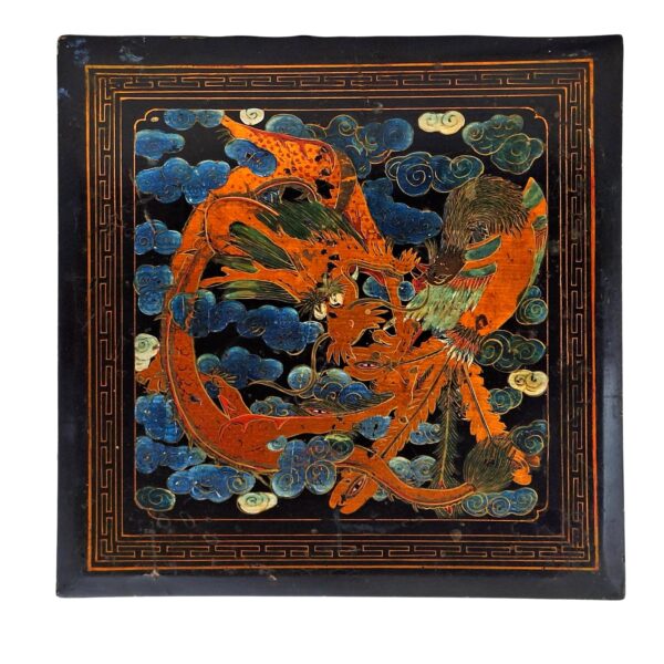 Antique Chinese gilt painted box with Dragon,19thC