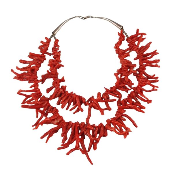 Vintage Navajo natural Italian oxblood branch coral necklace