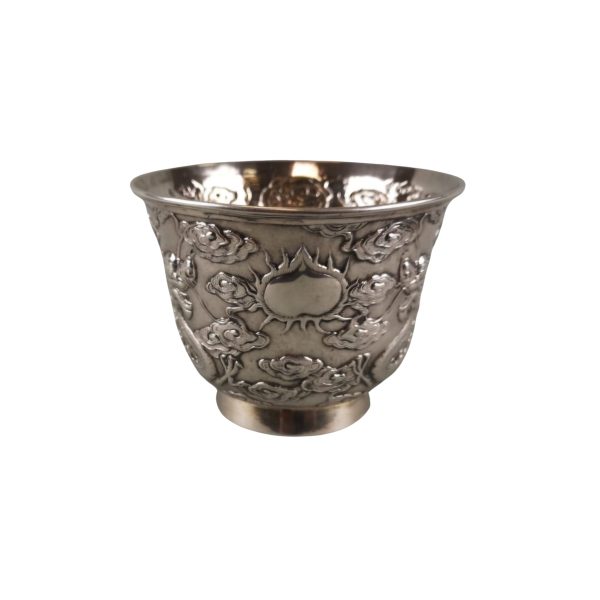 Antique Chinese Woshing,Shanghai silver bowl,decorated with Dragons,19thC