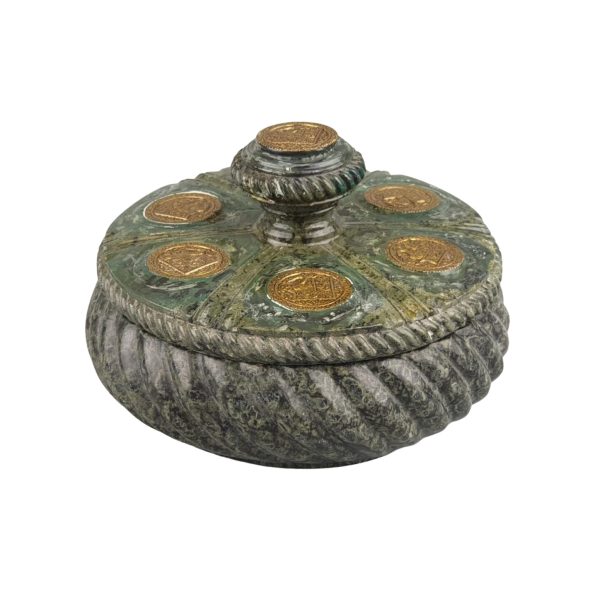 Antique Italian Grand Tour green serpentine marble incwell, 19thC