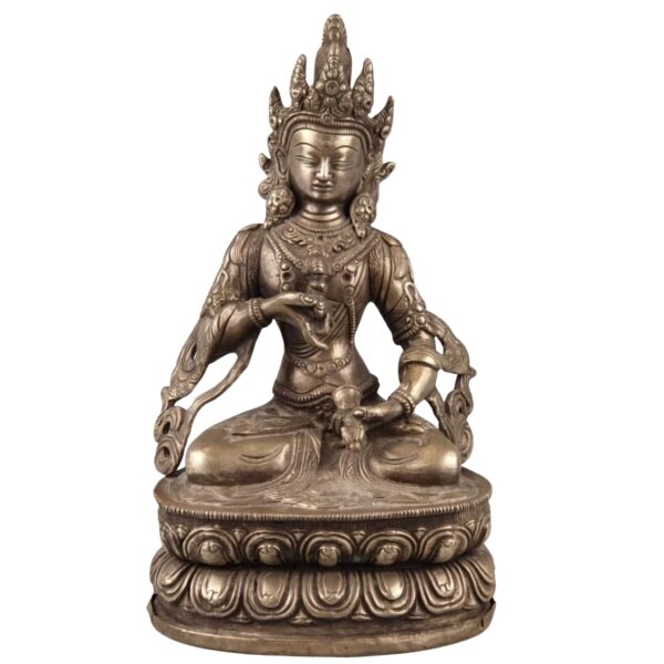Antique Chinese silvered bronze Buddha figure
