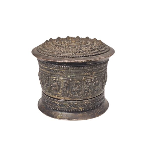 Antique silver betel box/cannister from Laos, 19thC