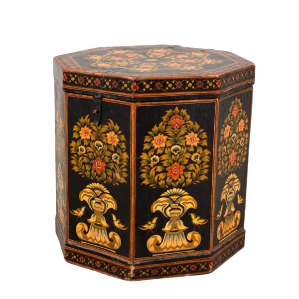 Antique Anglo-Indian papier mache campaign cellarette, 19thC India